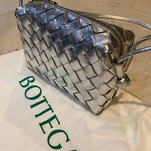 Bottega Veneta Mini Nodini Metallic Leather Crossbody Bag